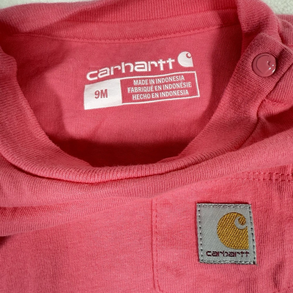 Carhartt Pink Baby One Piece Long Sleeved Girls 9‎ Months